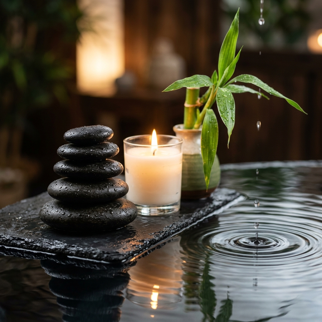 Spa Treatments candles and towels